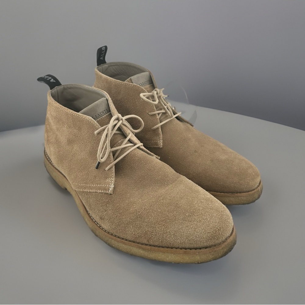 All Saints Beige Suede Desert Boots